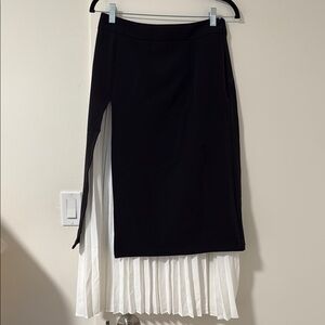 commense black and white layered maxi skirt